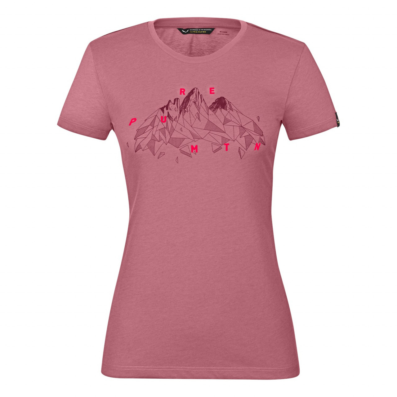 Salewa Women's Geometric Dry T-Shirts Pink GYR-940217